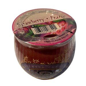 Fern Candle Strawberry Scented  4.5 Oz Glass Jar